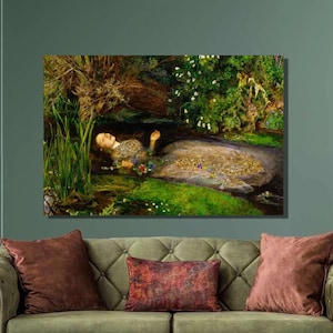 John Everett Millais Ophelia Art Print, Millais Canvas Wall Art, Pre-Raphaelite Art, Canvas Poster & Panel,Canvas Print, Wall Decor3