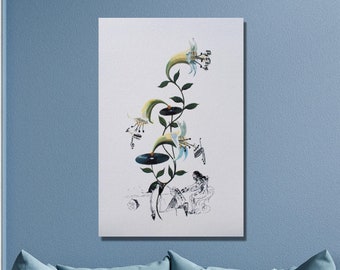 Salvador Dali,The musical Lys Signed LITHOGRAPH Salvador Dali Canvas Wall Art Print Salvador Dali The musical Lys Exhibition Poster Print/6