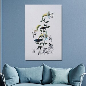 Salvador Dali,The musical Lys Signed LITHOGRAPH Salvador Dali Canvas Wall Art Print Salvador Dali The musical Lys Exhibition Poster Print/6
