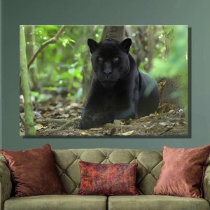 Black Panther Canvas Painting,Panther Paintings Poster Wildlife Pictures,Animal Canvas Wall Art,Big Cats Poster,Black Panther,Home Decor91i