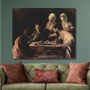 Michelangelo Caravaggio Supper at Emmaus Art Print,Caravaggio Painting,Caravaggio Canvas Wall Art,Canvas Poster & Panel,Home Wall Decor6