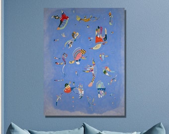 Kandinsky Sky Blue Abstract Art Print - Canvas Wall Decor