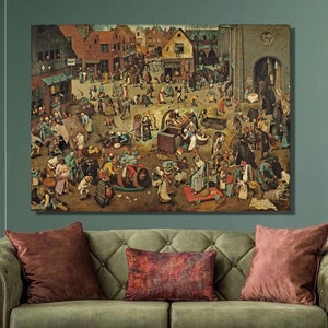 Pieter Bruegel The Fight Between Carnival and Lent Art Print,Bruegel Canvas Wall Art,Canvas Print,Bruegel Artwork,Canvas Poster,Wall Decor11