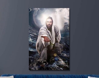 Impresión en lienzo de Jesús: arte mural cristiano, decoración religiosa para el hogar