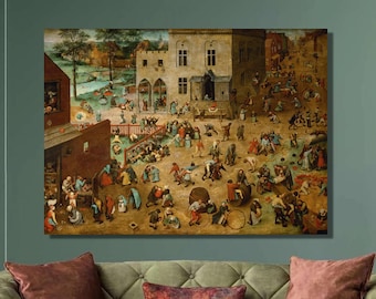 Pieter Bruegel Children's Games Canvas Art Print: Home Wall Decor