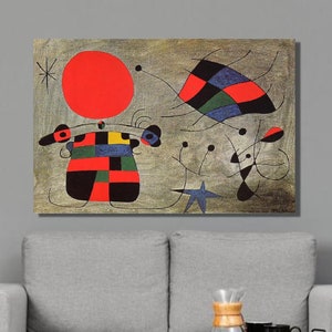 Joan Miro The Smile of the Flamboyant Wings Art Print, Joan Miró Canvas Wall Art,Surrealism Art,Canvas Print,Joan Miró Painting,Wall Decor18