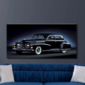 Cadillac Series 67 Canvas Print,Vintage Classic Car,1941 Cadillac Series 67 Canvas Wall Art,Black Cadillac Poster,Large Canvas Decor62i