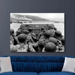 Annäherung an Omaha, D-Day Leinwanddruck, Higgins Boot, Landungsboot bei Omaha Beach - Landung in Normandie, 1944 - US Navy, Kunst auf Leinwand1