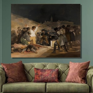Francisco de Goya O terceiro de maio de 1808 em Madrid Impressão artística, Francisco Goya Canvas Wall Art, Arte do romantismo, Impressão em tela, Decoração de parede3