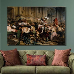 The Victors of the Bastille in Front of the Hôtel de Ville by Paul Delaroche, Canvas Print, Paul Delaroche Canvas Wall Art, Wall Decor5