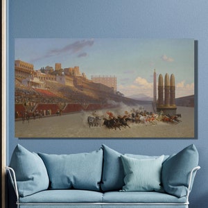 Impresión artística de carrera de carros de Jean Leon Gerome, arte de pared en lienzo de Jean Leon Gerome, impresión en lienzo, póster y panel en lienzo, decoración de pared para el hogar5