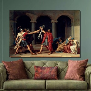 Jacques-Louis David Oath of the Horatii Art Print, Jacques-Louis David Canvas Wall Art, Canvas Poster & Panel, Home Wall Decor4