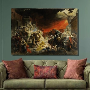 Karl Briullov The Last Day of Pompeii Art Print,Karl Briullov  Canvas Wall Art,Romanticism Art,Canvas Poster & Panel,Home Wall Decor1