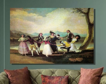 Goya Blind Man's Bluff Canvas Print, Romanticism Wall Art