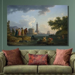 Claude Joseph Vernet A Sea-shore (1776) Art Print,Claude Joseph Vernet Canvas Wall Art,Canvas Poster & Panel,Home Wall Decor5