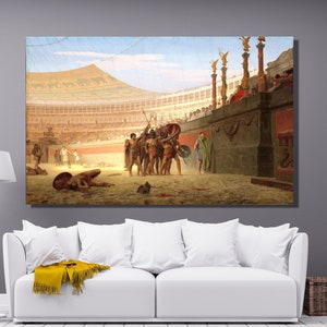 Jean Leon Gerome Ave Caesar Morituri te Salutant Art Print,Jean Leon Gerome Canvas Wall Art, Canvas Print, Canvas Poster,Home Wall Decor1