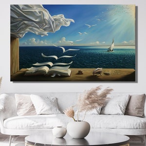 Salvador Dali Book to Birds Wall Art Salvador Dali Canvas Poster Reproduction Canvas Home Decor Dali Canvas Salvador Dali Poster Sea Canvas4