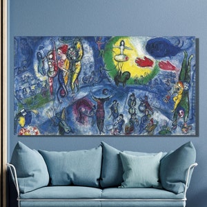 Marc Chagall Canvas Wall Art,Marc Chagall Le Grand Cirque Art Print,Expressionism Art,Canvas Poster/Panel,Reproduction Large Home Decor10
