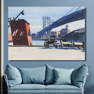 Edward Hopper Manhattan Bridge Art Print,Edward Hopper Canvas Wall Art,Realism art,Hopper Artwork,Canvas Print, Home & Office Decor9