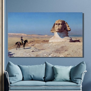 Jean Leon Gerome Bonaparte Before the Sphinx Art Print,Jean Leon Gerome Canvas Wall Art, Canvas Print, Canvas Poster,Home Wall Decor3