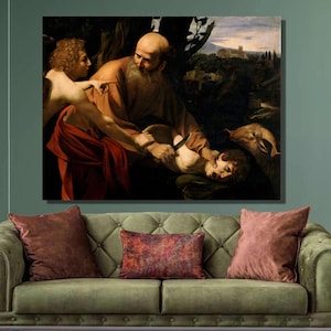 Michelangelo Caravaggio Sacrifice of Isaac Art Print,Caravaggio Painting,Caravaggio Canvas Wall Art,Canvas Poster & Panel,Home Wall Decor4