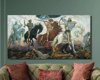 Four Horsemen of the Apocalypse by Viktor Vasnetsov,Viktor Vasnetsov Canvas Wall Art,Canvas Print,Canvas Poster & Panel ,Wall Decor1