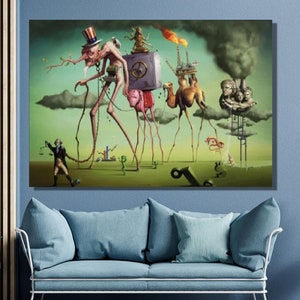 Salvador Dali Canvas Wall Art , Salvador Dali The Temptation of Saint Anthony Canvas Home Office Artwork Canvas Poster Surrealism art Art13