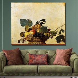 Michelangelo Caravaggio Basket of Fruit Art Print,Caravaggio Painting,Caravaggio Canvas Wall Art,Canvas Poster & Panel,Home Wall Decor2