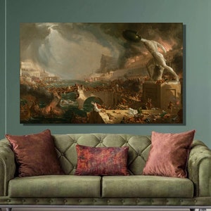 Thomas Cole The Course of Empire Destruction Art Print,Thomas Cole Canvas Wall Art,Ancient Rome,Canvas Poster & Panel,Home Wall Decor6