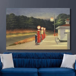 Edward Hopper Gas Art Print,Edward Hopper Canvas Wall Art,Realism art,Hopper Artwork,Canvas Print, Home & Office Decor8