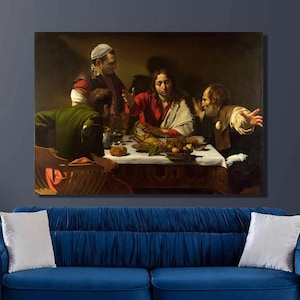 Michelangelo Caravaggio Supper at Emmaus Art Print,Caravaggio Canvas Wall Art,Caravaggio Painting,Canvas Poster & Panel,Home Wall Decor7