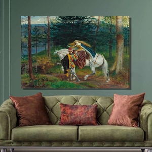 Walter Crane La Belle Dame Sans Merci Art Print, Walter Crane Canvas Wall Art, Canvas Print,Walter Crane Artwork, Canvas Wall Decor4