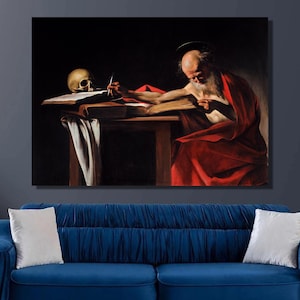 Michelangelo Caravaggio Saint Jerome Art Print,Caravaggio Painting,Caravaggio Canvas Wall Art,Canvas Poster & Panel,Home Wall Decor5