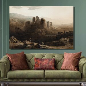 John Martin Chepstow Castle Art Print, John Martin Canvas Wall Art, Romanticism Art, Canvas Poster & Panel, Home Wall Decor6