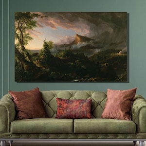 Thomas Cole The Savage State Kunstdruck, Thomas Cole Leinwand Wandkunst, Landschaftsmalerei, Leinwand Poster & Panel, Hauswanddekor4
