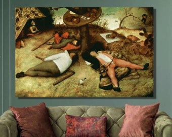 Leinwanddruck 'Schlaraffenland' Von Bruegel - 60x90 Cm, Abstraktes Gemälde Für Wohnzimmer, Schlafzimmer & Deko
