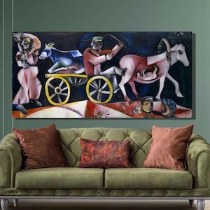 Marc Chagall Canvas Wall Art,Marc Chagall The Drover, The Cattle Dealer Art Print,Expressionism Art,Canvas Poster/Panel Home & Office Decor6