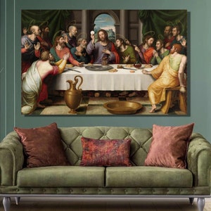 Juan de Juanes het laatste avondmaal Art Print, Juan de Juanes canvas muurkunst, Juanes Paintings, canvas poster & paneel, canvas print, muurdecoratie voor thuis1