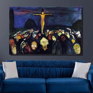 Edvard Munch Golgotha Art Print, Edvard Munch Canvas Wall Art, Expressionism Art, Canvas Poster & Panel,Canvas Print, Home Wall Decor18
