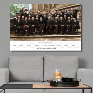 Solvay Conference 1927 Canvas Wall Art,Albert Einstein, Marie Curie,Henri Poincaré,Solvay Science Conference Poster Print Decor For Home