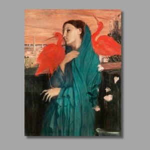 Impresión artística de Mujer joven con ibis de Edgar Degas, arte de pared en lienzo de Edgar Degas, pintura de mujer, póster y panel en lienzo, impresión en lienzo, decoración de pared para el hogar4