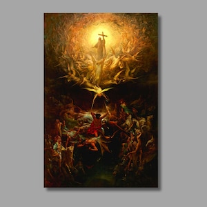 Gustave Dore Der Triumph Des Christentums Über Das Heidentum Kunstdruck,Gustave Doré Leinwand Wandkunst,Christentum,Qualitäts Leinwanddruck,Wanddekoration3