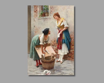 Eugene de Blaas, Compartiendo noticias, Bellas Artes Lienzo