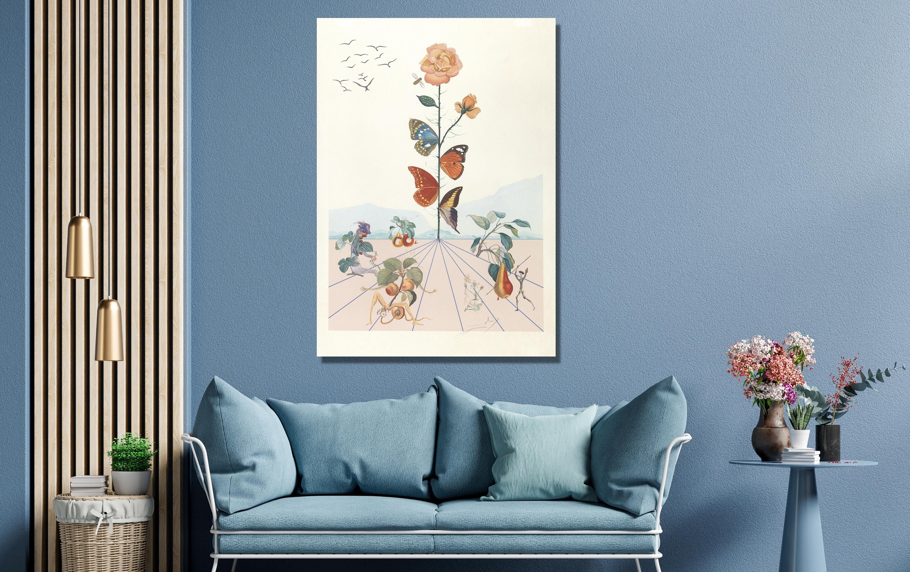 Salvador Dali The Butterfly Rose Poster,Print,Dali 1948Flowers Poster,Wildflower Print,Botanical Garden Surrealism art,Salvador Dali CANVAS5