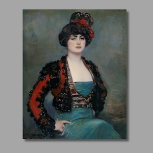 Ramon Casas Julia, 1915 Impresión de arte, Júlia Peraire, Ramon Casas Canvas Wall Art, Pintura de mujer, Impresión de lienzo, Galería de lienzos, Decoración de pared4