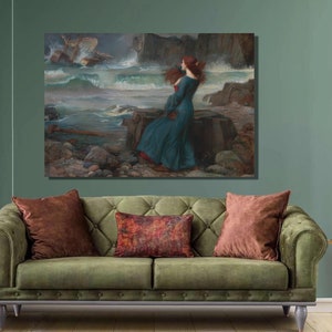 John William Waterhouse Miranda Art Print,Canvas Print,John William Waterhouse Canvas Wall Art,Pre-Raphaelite ,Canvas Poster,Wall Decor8