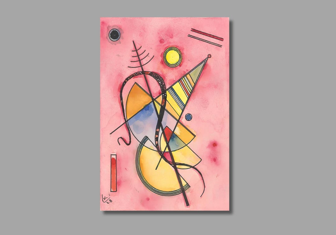 Wassily Kandinsky Pink Painting Art Print: Abstract Canvas Wall