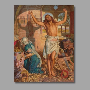 William Holman Hunt The Shadow of Death  Art Print, Canvas Wall Art Jesus Canvas Painting, Christian Wall Art, Wall Decor,J esus Painting2