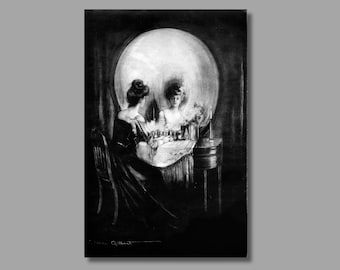 All is vanity by Charles Allan Gilbert,Canvas Print, Charles Allan Gilbert Canvas Wall Art,Skull Canvas Poster and Panel, Home Decor
