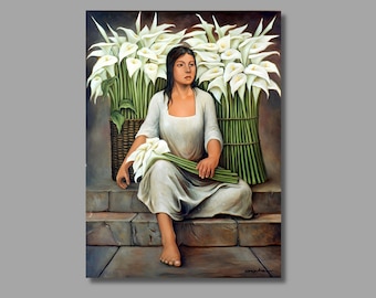 Diego Rivera The Flower Seller Art Print, Diego Rivera Canvas Wall Art, Flower Canvas Poster & Panel, Diego Rivera Poster , Wall Decor10